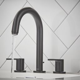 Hansgrohe Vernis Shape Matt Black 266mm Standard Lever 3 Tap Holes Basin Mixer Tap