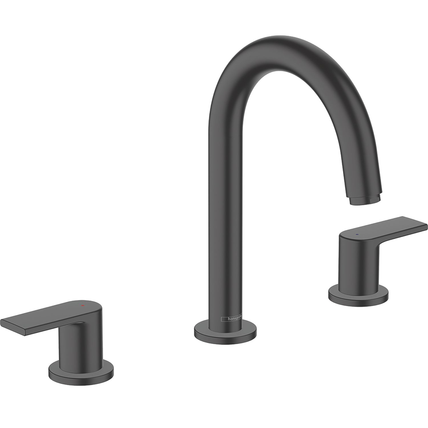 Hansgrohe Vernis Shape Matt Black 266mm Standard Lever 3 Tap Holes Basin Mixer Tap (625VG)