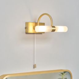 Spa Corvus 205mm Bathroom Wall Light Satin Brass