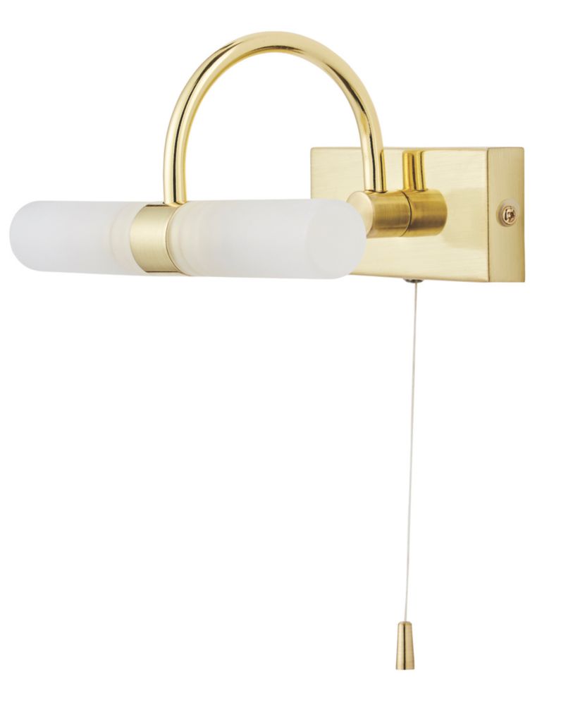 Spa Corvus 205mm Bathroom Wall Light Satin Brass - Screwfix