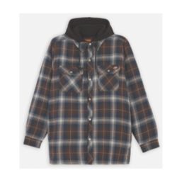 Dickies Fleece Hood Flannel Shirt  Jacket Dark Blue 2X Large 44" Chest