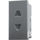 British General EMEUSG 16A Unswitched Modular Socket Grey