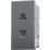 British General EMEUSG 16A Unswitched Modular Socket Grey