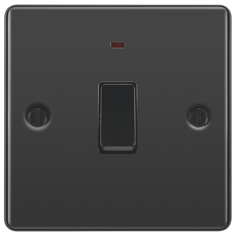 LAP 20A 1-Gang DP Control Switch Black Nickel with Neon with Black