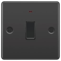 LAP  20A 1-Gang DP Control Switch Black Nickel with Neon with Black Inserts