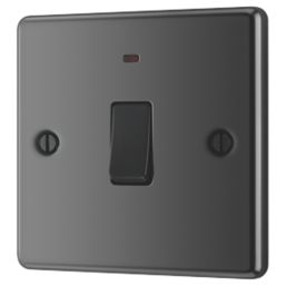 LAP  20A 1-Gang DP Control Switch Black Nickel with Neon with Black Inserts