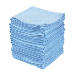 Essentials Microfibre Cloths Blue 380mm x 380mm 50 Pack