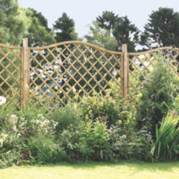 Forest Hamburg Lattice Curved Top Garden Screens 6' x 6' 4 Pack