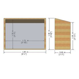 Shire  6' x 2' 6" (Nominal) Pent Timber Bike Store