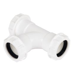 FloPlast WC22 Universal Compression Waste Equal Tee White 32mm