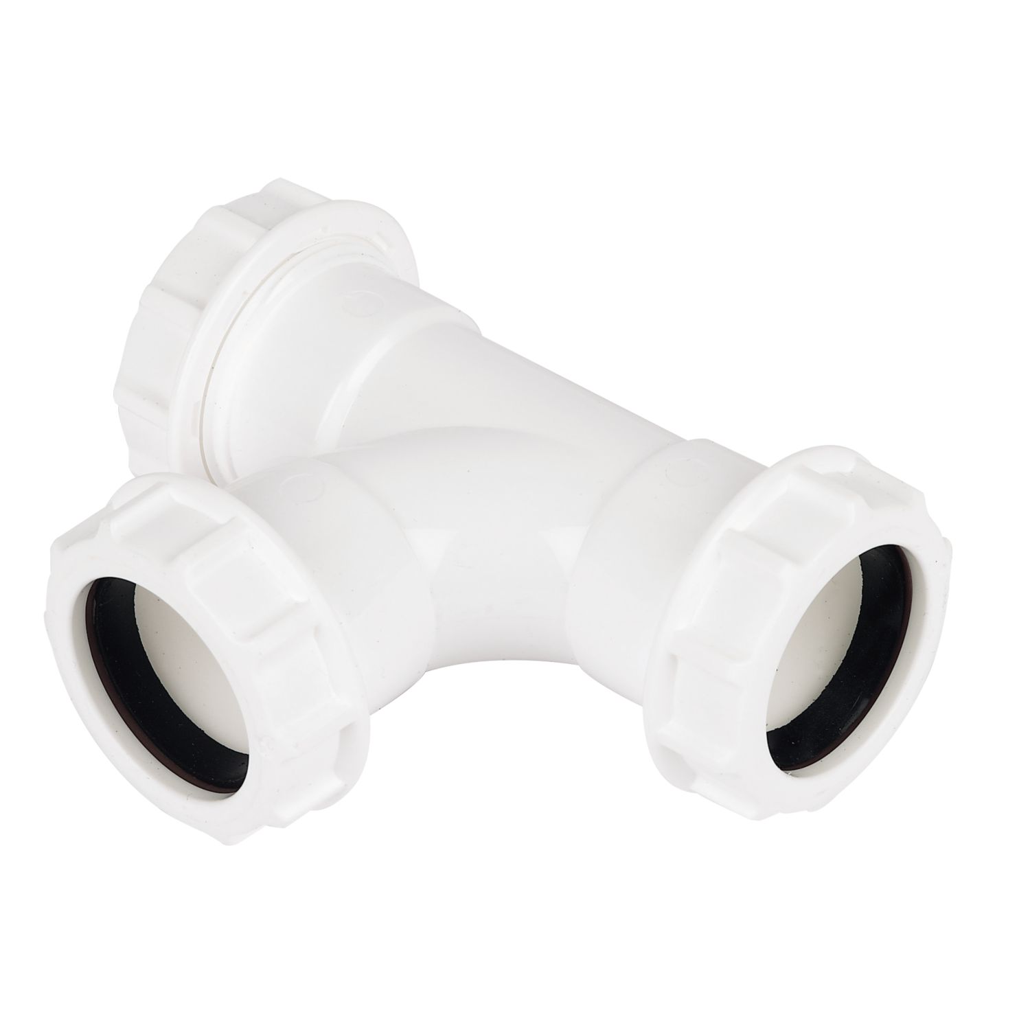 FloPlast WC22 Universal Compression Waste Equal Tee White 32mm (62692)