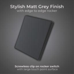 British General Evolve 20A 16AX 1-Gang 2-Way Light Switch  Grey