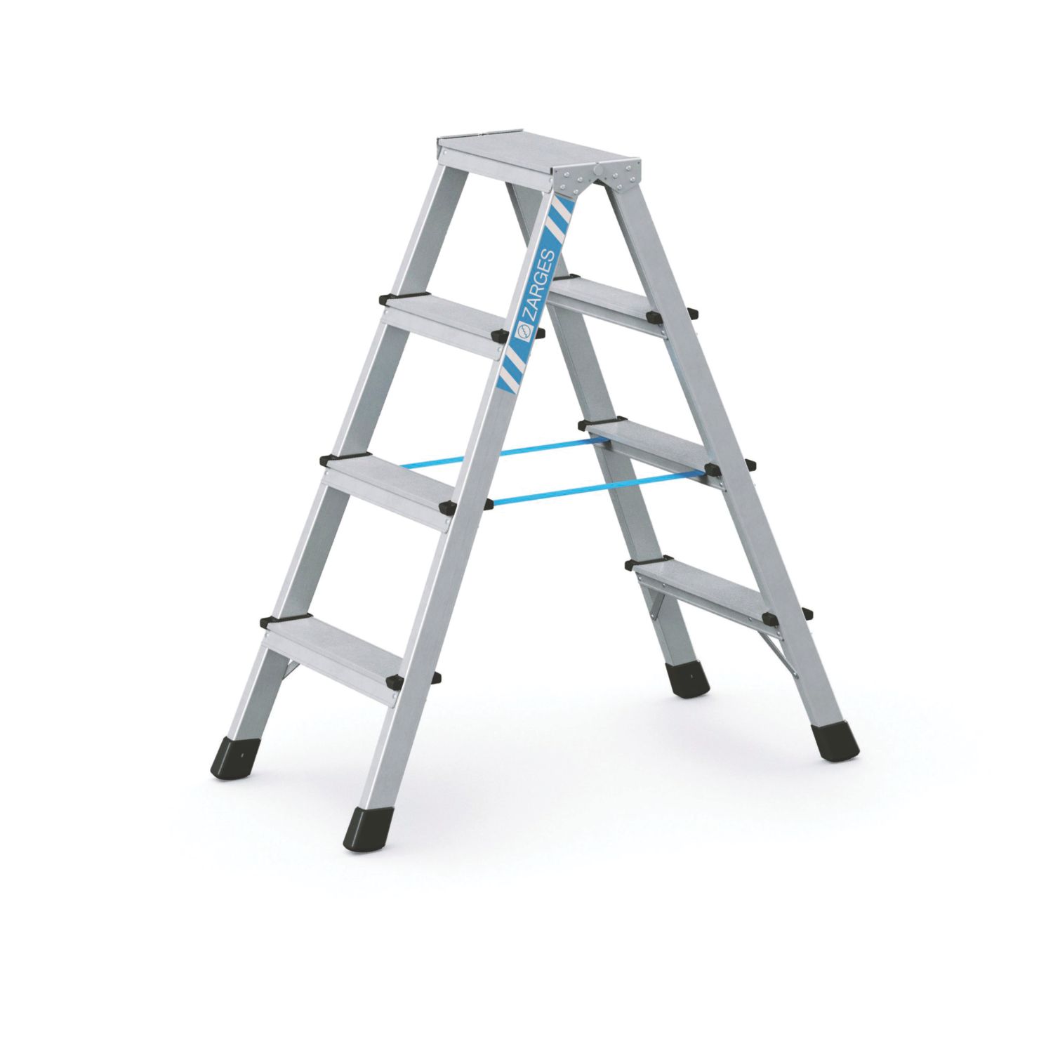 Zarges Aluminium 0.99m 4 Step Swingback A Frame Step Ladder (626CP)
