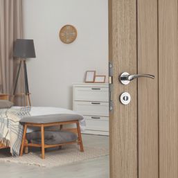 Smith & Locke Bude Fire Rated Lever on Rose Door Handles Pair Polished Chrome