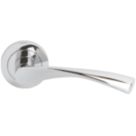 Smith & Locke Bude Fire Rated Lever on Rose Door Handles Pair Polished Chrome