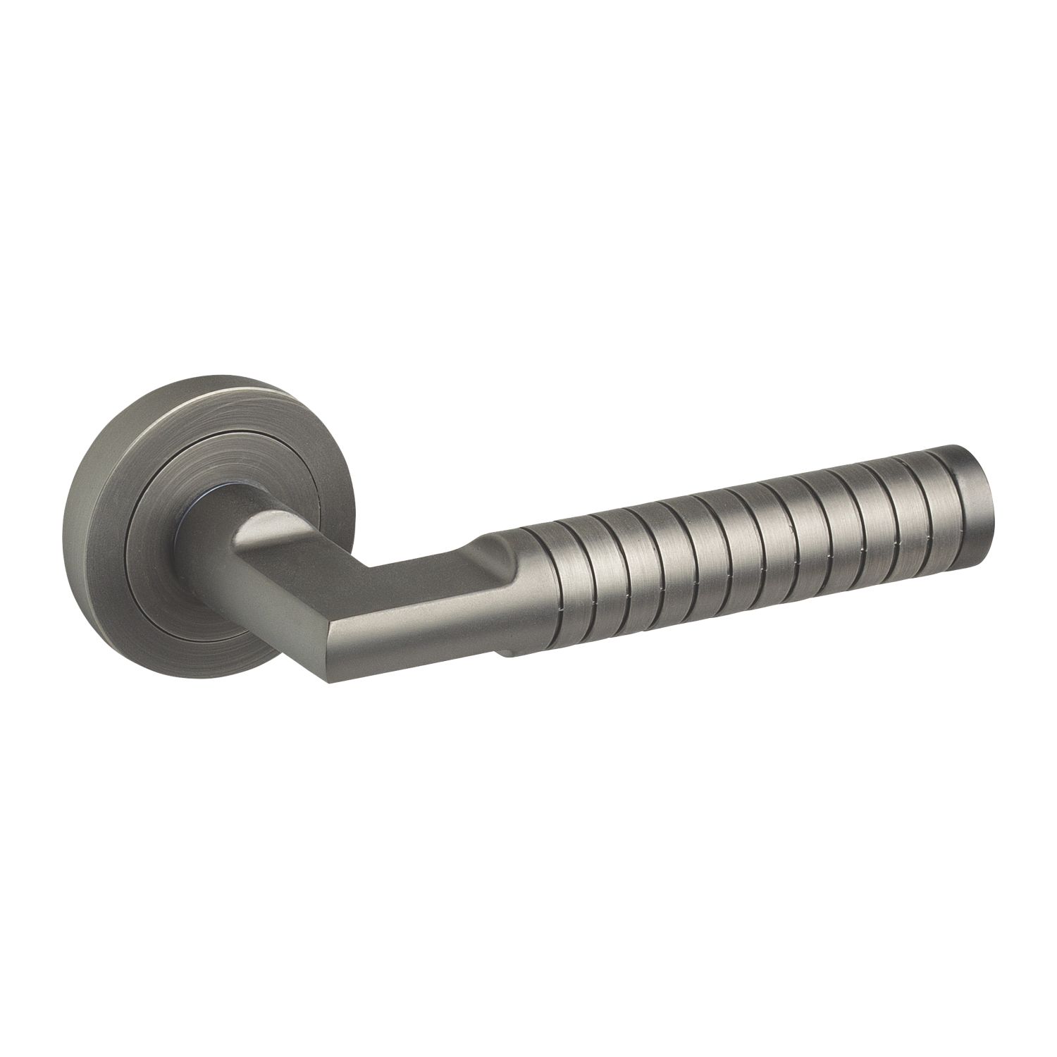 Smith & Locke Studland Fire Rated Lever on Rose Door Handles Pair Pearl Grey (626HY)