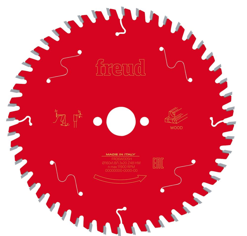 Freud Wood Circular Saw Blade 160mm x 20mm 48T Screwfix