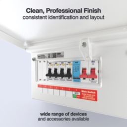 British General  9-Module 6-Way Part-Populated High Integrity Main Switch Consumer Unit with SPD