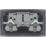 British General Nexus Metal 13A 2-Gang DP Switched Power Socket Matt Black  with Colour-Matched Inserts