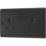 British General Nexus Metal 13A 2-Gang DP Switched Power Socket Matt Black  with Colour-Matched Inserts