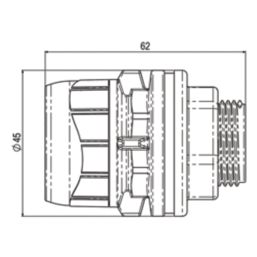 PolyPlumb Enhanced  Plastic Push-Fit Tank Connector 22mm