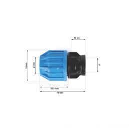 Flomasta  MDPE Female Adaptor 25mm x 3/4"