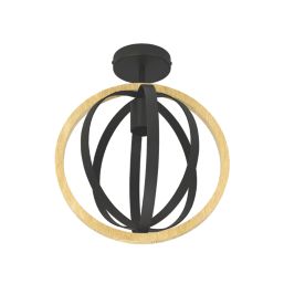 Eglo Basildon Ceiling Light Black & Brown