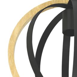 Eglo Basildon Ceiling Light Black & Brown