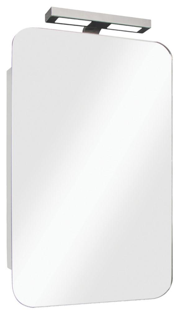 Croydex Medway Illuminated Mirror Cabinet With 258lm LED Light Chrome Gloss 380mm x 110mm x 500mm