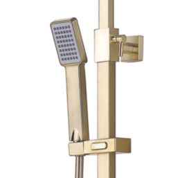 Highlife Bathrooms Orkney Rear-Fed Exposed Brushed Brass Thermostatic Shower