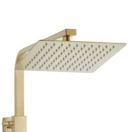 Highlife Bathrooms Orkney Rear-Fed Exposed Brushed Brass Thermostatic Shower
