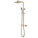 Highlife Bathrooms Orkney Rear-Fed Exposed Brushed Brass Thermostatic Shower