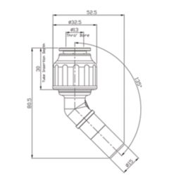 Flomasta  Plastic Push-Fit Equal 135° Spigot Elbow 15mm