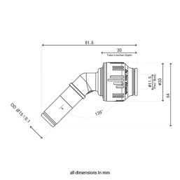 Flomasta  Plastic Push-Fit Equal 135° Spigot Elbow 15mm