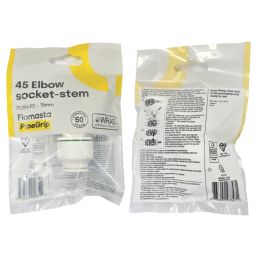 Flomasta  Plastic Push-Fit Equal 135° Spigot Elbow 15mm