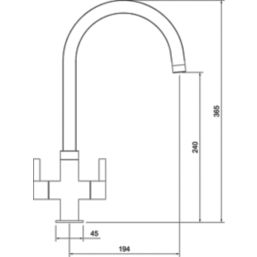Streame by Abode Neo Dual-Handle Mono Mixer Matt Black