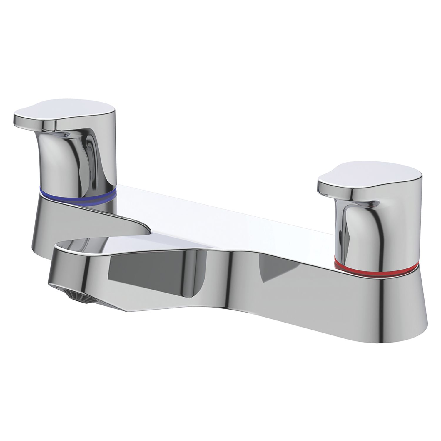 Ideal Standard Cerabase Chrome 81mm Deck Mounted Lever 2 Tap Holes Bath Mixer Tap (627KC)