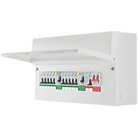 British General Fortress 19-Module 10-Way Populated High Integrity Dual RCD Consumer Unit with SPD