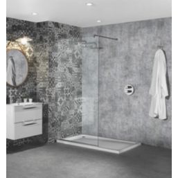 Splashwall Ravello Postformed Bathroom Wall Panel Matt Grey 1200mm x 2420mm x 10mm