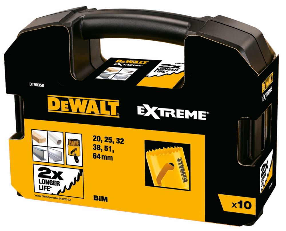 DeWalt DT90358-QZ 6-Saw Multi-Material Bi-Metal Holesaw Set - Screwfix