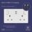 LAP  13A 2-Gang SP Switched Socket + 3.25A 65W 2-Outlet Type C USB Charger White with Colour-Matched Inserts