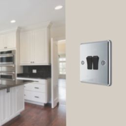 LAP  20A 16AX 2-Gang 2-Way Light Switch  Polished Chrome with Black Inserts
