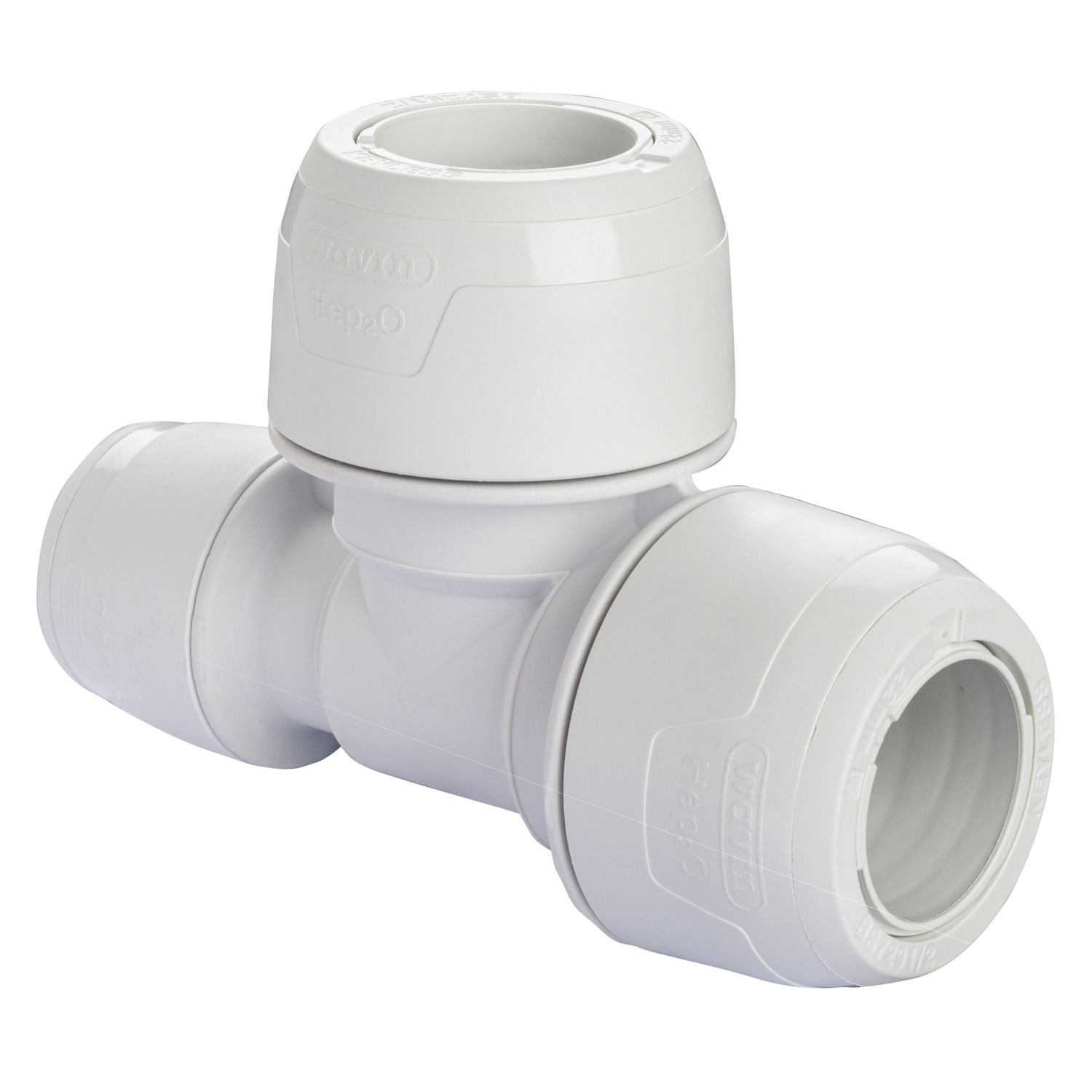 Hep2O Plastic Push-Fit Reducing Keyless Tee 22mm x 15mm x 22mm (627RE)