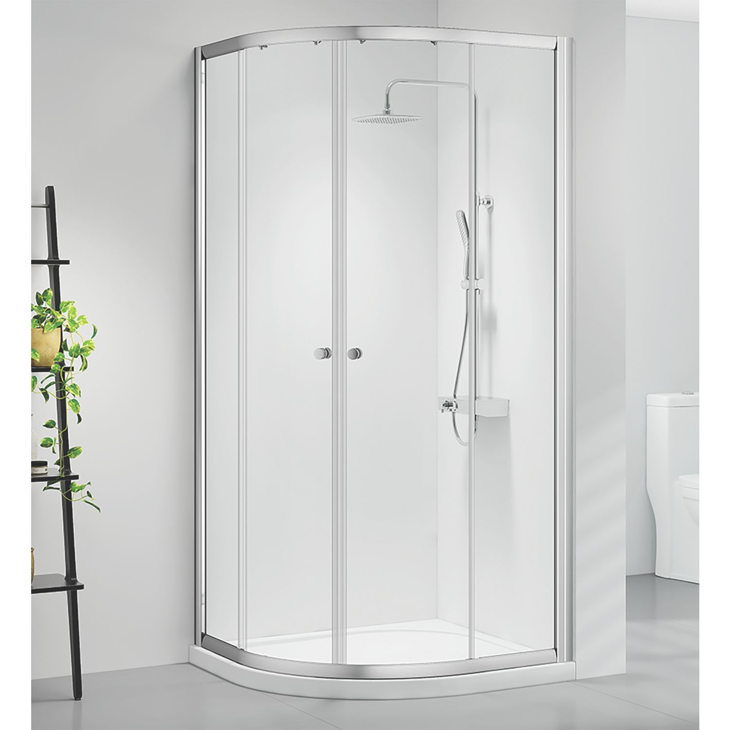 Triton Neo Six Framed Quadrant Shower Enclosure Chrome 1000mm x 800mm x 1850mm (627TK)