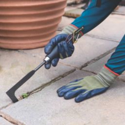 ClipGlove Weeding   Polyester Gardening Gloves Navy / Khaki Medium