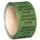 Essentials Domestic Hot Water Flow Pipe Marking Tape Green 33m x 50mm