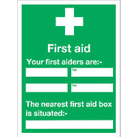 "First Aider" Notice Sign 200 x 150mm