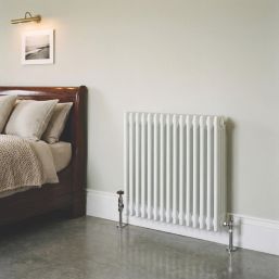 Flomasta 600mm x 605mm 3386BTU White Horizontal 4 Column Radiator