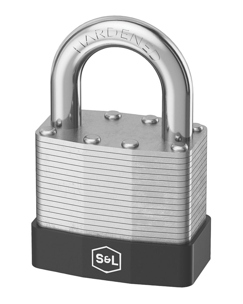 Smith & Locke Closed Shackle Combination Padlock Silver 50mm Screwfix