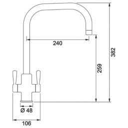 Franke Ascona U-Spout Tap Silk Steel
